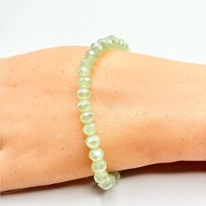 Faceted Green Beaded Bracelet